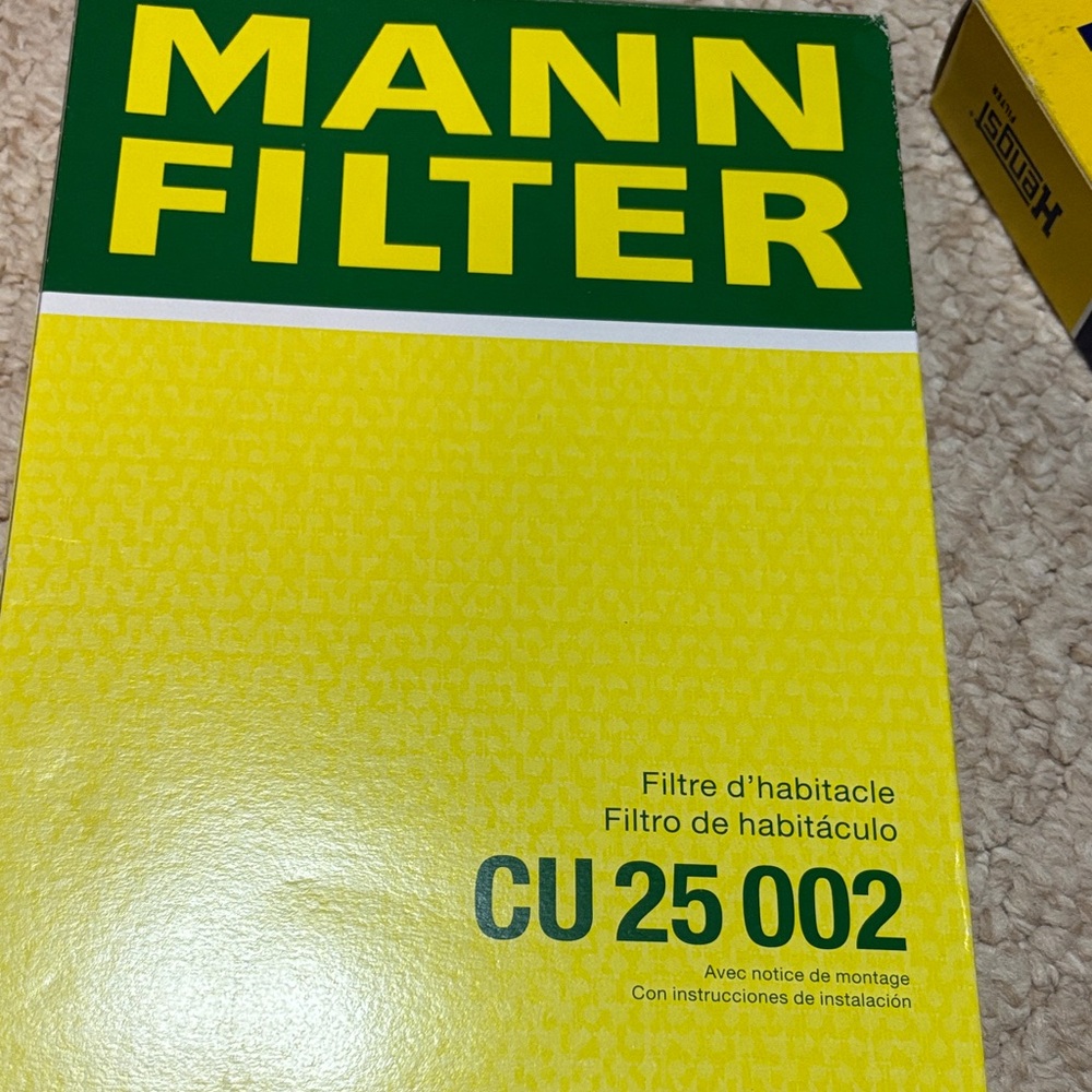 Yellow Cabin Air Filter CU 25 002